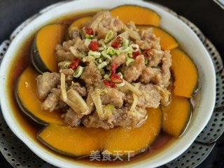 南瓜蒸酥肉的做法步骤：7