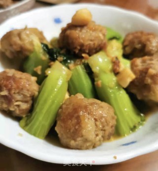 肉丸焖水东芥菜的做法步骤：12