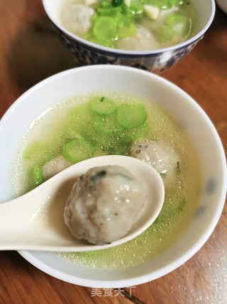 菜心梗鱼丸汤的做法步骤：9