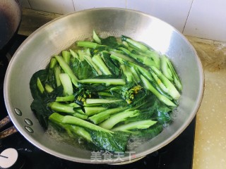 蒜头油生抽淋芥兰的做法步骤：3