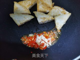 韭菜煎豆腐的做法步骤：3