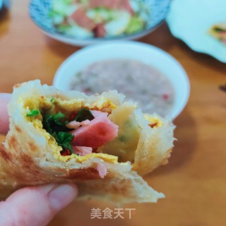 鸡蛋手抓饼的做法步骤：14