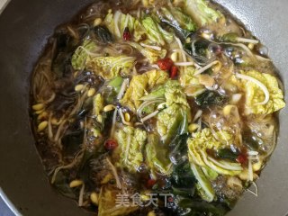 小海带豆芽豆腐炖粉条的做法步骤：12