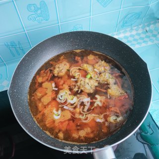 素丸子菠菜汤面的做法步骤：6