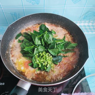 素丸子菠菜汤面的做法步骤：13