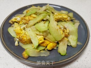 佛手瓜炒鸭蛋的做法步骤：7