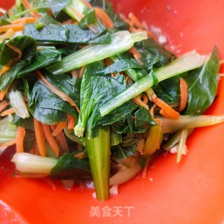 麻汁拌油菜胡萝卜的做法步骤：14