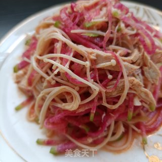 熟肉金针菇拌花心萝卜的做法步骤：12