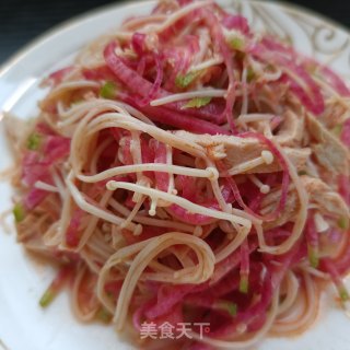 熟肉金针菇拌花心萝卜的做法步骤：13