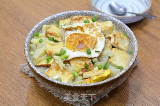 白菜豆腐煎蛋汤的做法步骤：11