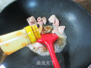 锅巴花菜肉片的做法步骤：5