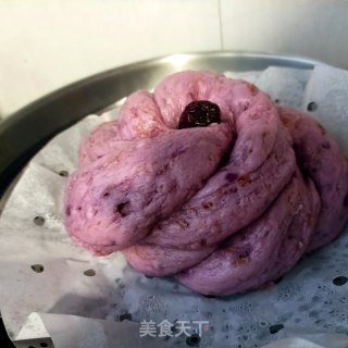 牛奶紫薯燕麦花卷的做法步骤：20