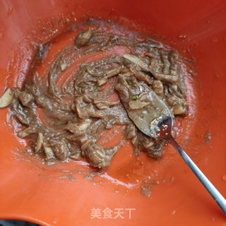 麻汁肉片拌平菇的做法步骤：9