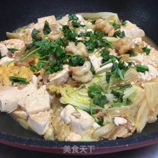 虾仁白菜炖豆腐的做法步骤：13