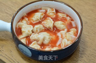 番茄浓汤鸡肉鲜虾小馄饨的做法步骤：16