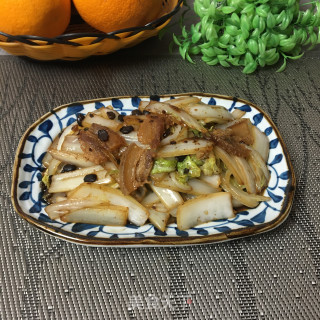 豆豉油渣炒白菜的做法步骤：9