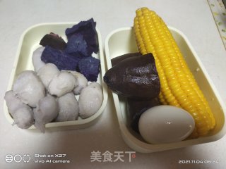 紫薯芋艿拌玉米沙拉的做法步骤：2
