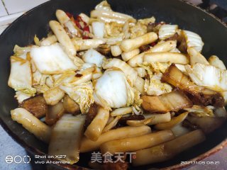 五花肉白菜炒年糕的做法步骤：5