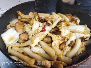 五花肉白菜炒年糕的做法步骤：7