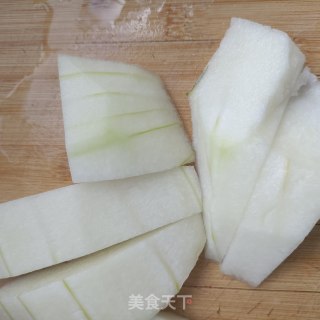 冬瓜炒猪肝的做法步骤：1