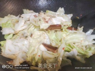 火腿炒包包菜的做法步骤：7