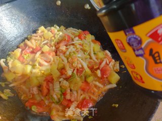 番茄虾仁莜面鱼鱼的做法步骤：12