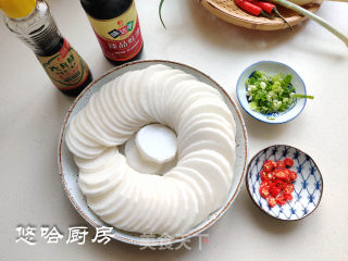 鲜蒸白萝卜的做法步骤：2