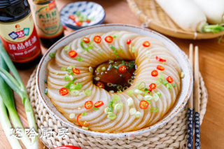 鲜蒸白萝卜的做法步骤：5