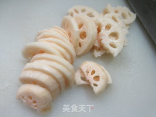 咸蛋黄炒莲藕的做法步骤：4