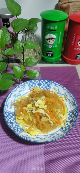 包菜鸡蛋炒粉丝的做法步骤：12