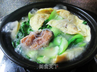 熏鱼蛋饺粉丝煲的做法步骤：4