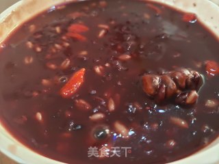 桃仁黑米小麦粥的做法步骤：8