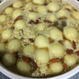 黑糖鸡蛋酒酿圆子的做法步骤：8