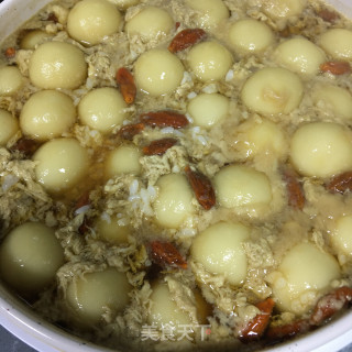 黑糖鸡蛋酒酿圆子的做法步骤：10