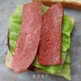 彩萝卜蒜蓉肠三明治的做法步骤：9