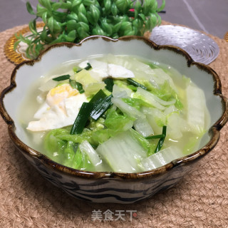 荷包蛋白菜汤的做法步骤：7