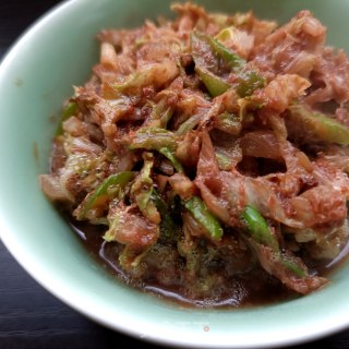 “白菜”虾酱炒白菜的做法步骤：11
