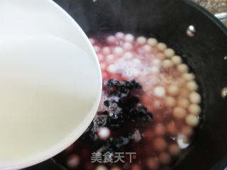 桑葚干酒酿小圆子羹的做法步骤：6