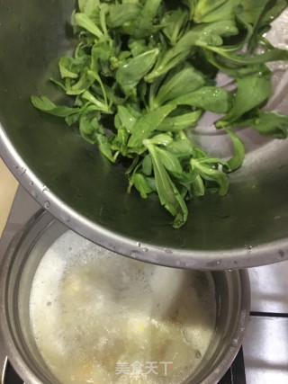 肉末鸡蛋茼蒿汤的做法步骤：7