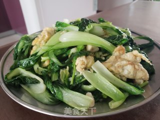 青菜炒鸡蛋的做法步骤：9