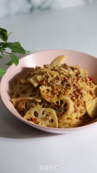 酸甜肉末炒藕片的做法