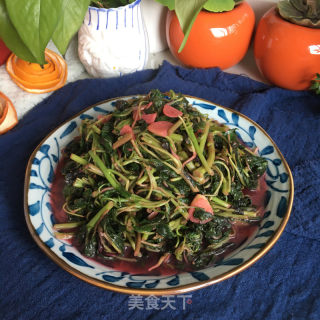 蒜片炒红苋菜的做法步骤：7