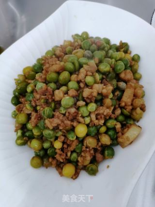肉末焖雪豆的做法