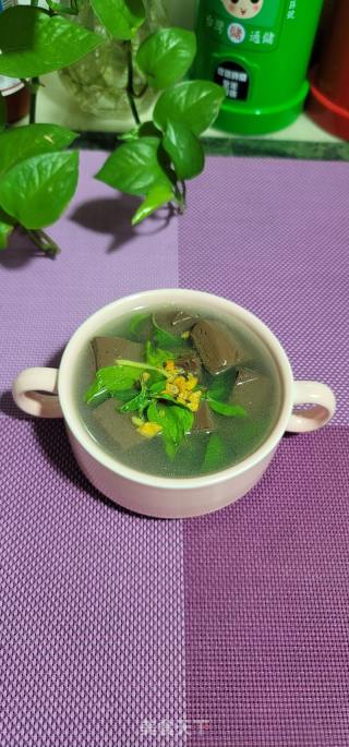九层塔猪血汤的做法步骤：6