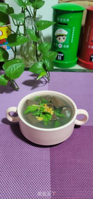 九层塔猪血汤的做法步骤：5