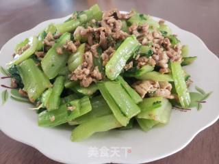 莙荙菜杆炒肉丝的做法