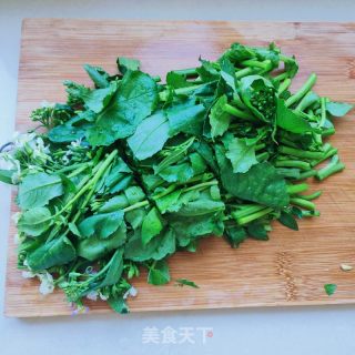 青炒萝卜叶菜心的做法步骤：2