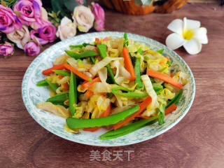 甜豆炒包菜的做法