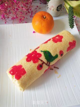 彩绘蛋糕卷的做法步骤：12