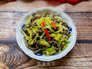 蒸楮桃穗炒包菜的做法